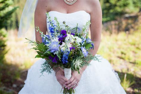 Bright Blue and Purple Wildflower Bouquet