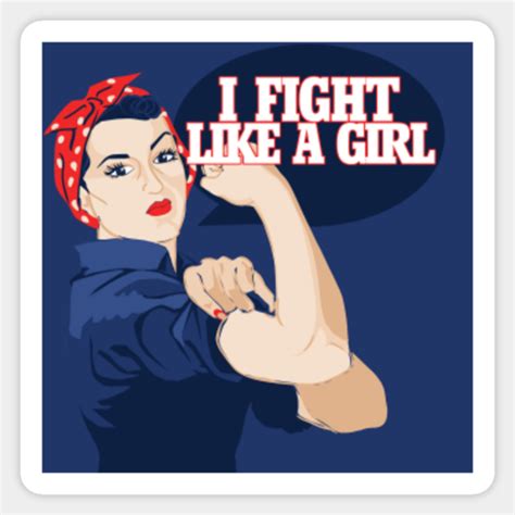 I Fight Like A Girl Rosie Riveter Feminist Sticker Teepublic