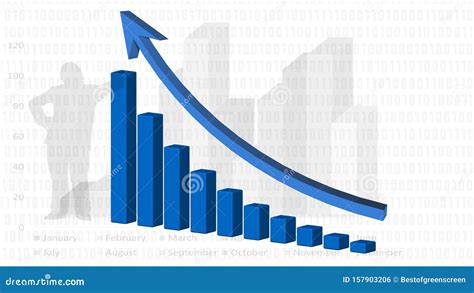 Business Growth Bar Graph With Rising Arrow Stock Illustration