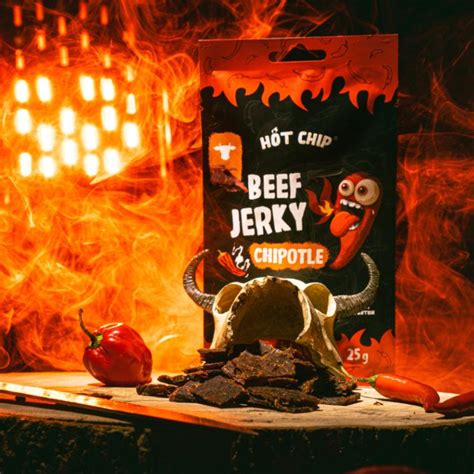 Hot Chip Jerky Chipotle Bœuf Séché Fumé et Épicé