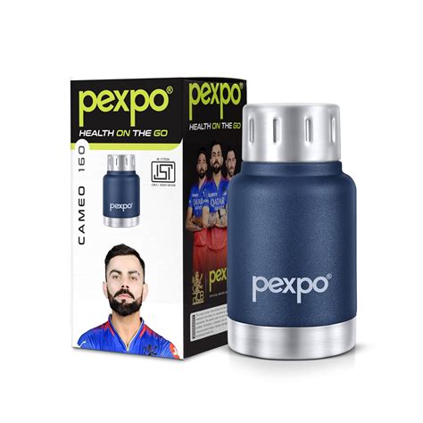 Pexpo Cameo Pro Vacuum Insulated Ml Stainless Steel Water Bottle Denim Blue Hot Cold