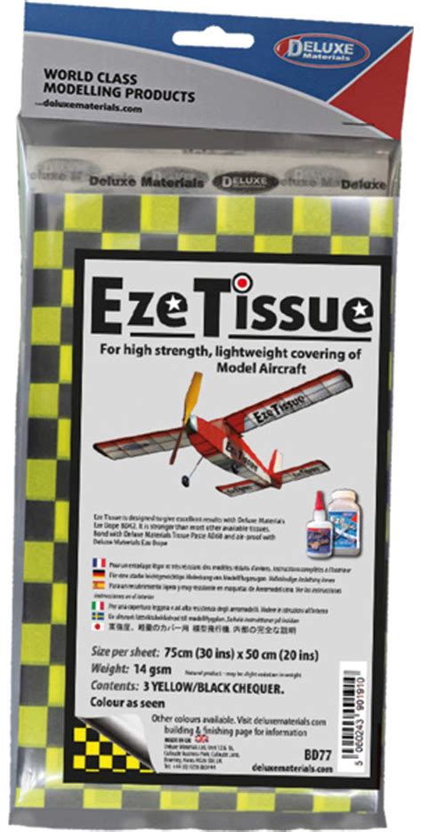 Deluxe Eze Tissue Yellow Black Check Stringing Paper X Cm Pcs