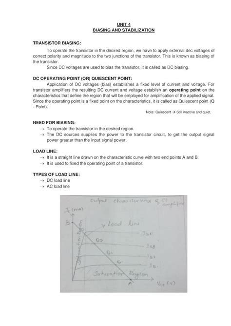 Pdf Unit 4 Biasing And Stabilization Transistor Yearec T34 Edc