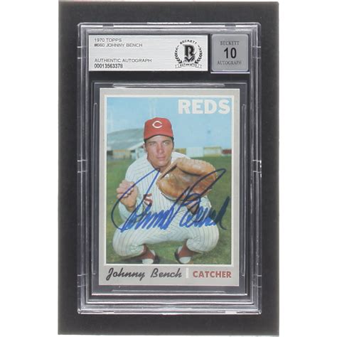 Johnny Bench Signed 1970 Topps 660 BGS Auto 10 Pristine Auction