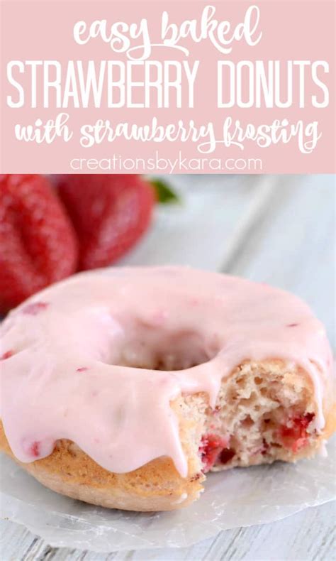 Baked Strawberry Donuts With Strawberry Frosting Creations By Kara