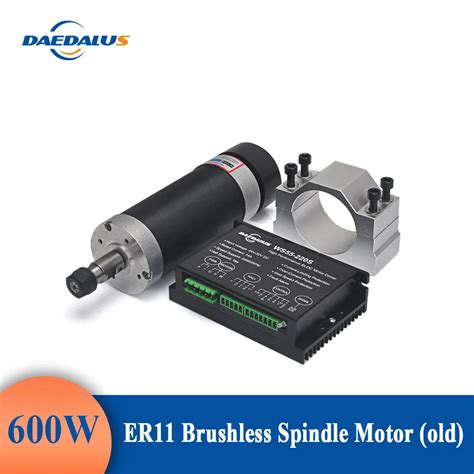 Daedalus 600w Er11 Cnc Brushless Spindle Motor 48v Dc Old Version Spindle Motor With Ws55 220s