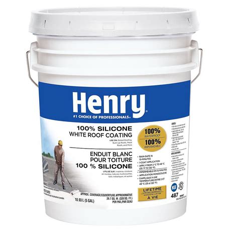 Henry 189l 100 Silicone White Roof Coating The Home Depot Canada