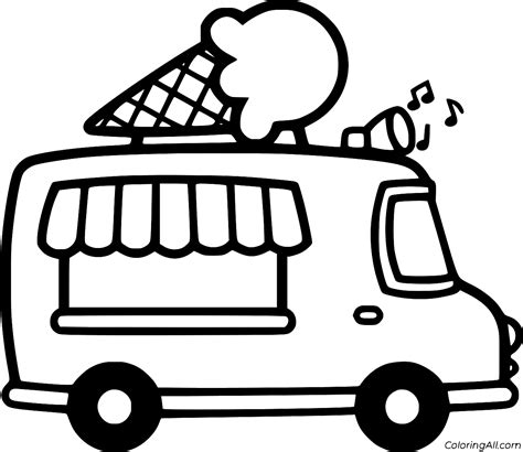 Ice Cream Truck Coloring Page