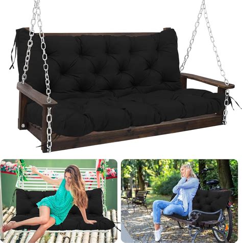 Outdoor Swing Cushions, Waterproof 2-3 Seater Bench Cushions for ...