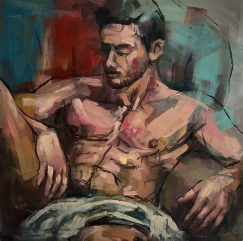 Male Nude Figure Gay Erotic Artwork Naked Man Painting By EMMANOUIL NANOURIS Saatchi Art