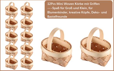 Leer Korb Osterkorb Geflochten Mini Pcs Woven K Rbe Mit Griffen