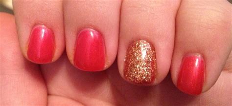 CND Shellac Polish In Hot Chilis With Gold Accent Nail Cnd Shellac Nails Gold Accent Nail