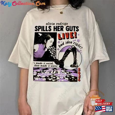 Olivia Rodrigo Spills Her Guts Shirt Tour The World 2024 Merch Classic