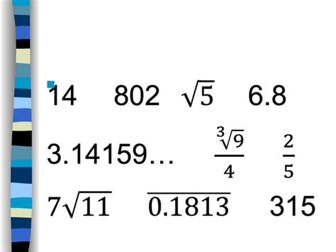 Square Roots Rational And Irrational Numbers Ppt