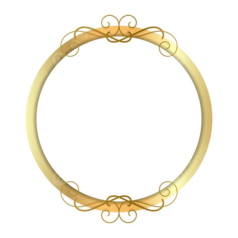 Ornamento Decorativo De Moldura De Círculo Dourado Png Círculo Enfeite Dourado Imagem Png E