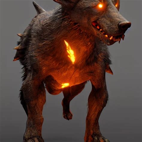 Hellhound Looking At Camera Intense Stare Show Legs With Big