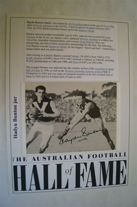 Afl Sanfl Wafl Football Collage Tribute Foundation Signed Haydn Bunton