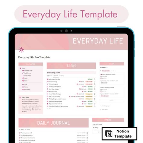 Everyday Life Notion Template Notion Market Hub