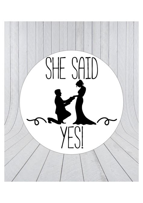 24 X She Said Yes Stickers Engagement Stickers Save The Date