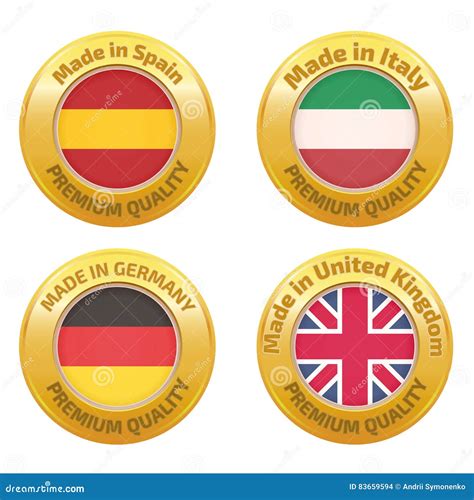 Spain And Italy Road Map And Colored Map Icons Cartoon Vector