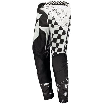 Pantalon Cross Scott Track Noir Blanc Motoblouz