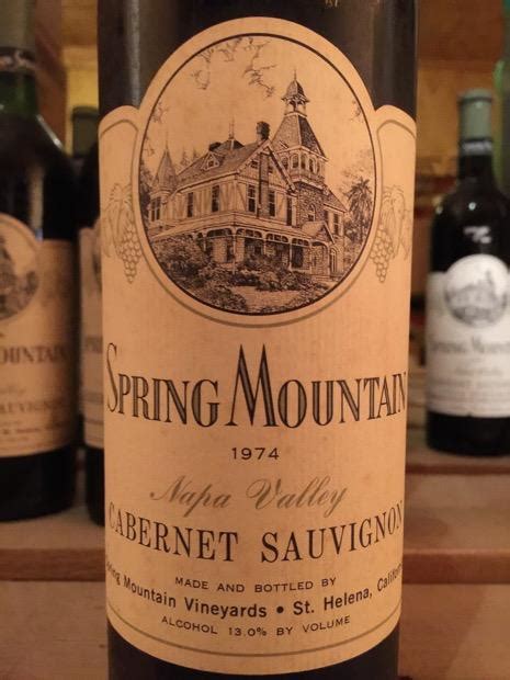 1981 Spring Mountain Vineyard Cabernet Sauvignon Usa California Napa