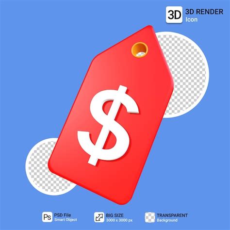 Etiqueta De Precio 3d Con Fondo Transparente Archivo PSD Premium