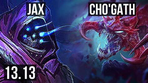 Jax Vs Cho Top 4 0 2 900 Games 900k Mastery Kr Master 13 13