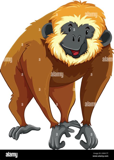 Brown gibbon with happy face Stock Vector Image & Art - Alamy