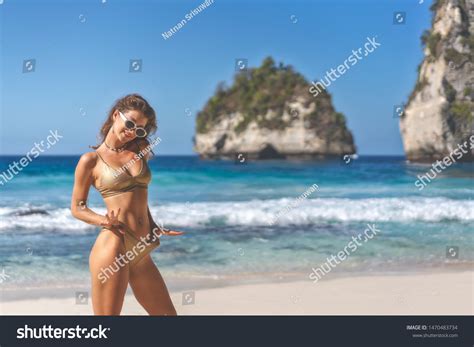 Sexy Woman Bikini Wearing Sunglasses Playful Stock Photo 1470483734 Shutterstock