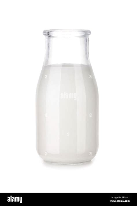 Bottle of milk on white background Stock Photo - Alamy