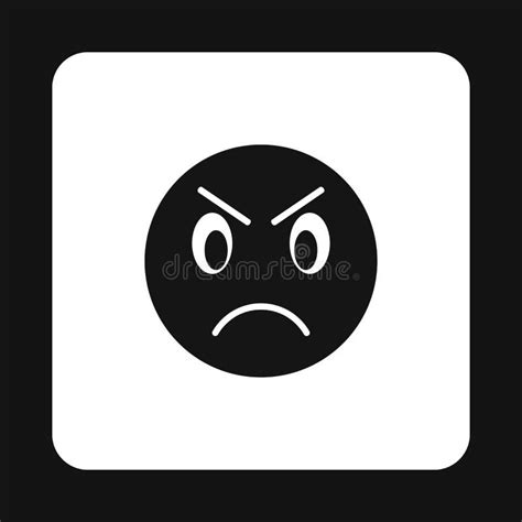 Angry Emoticon Icon Cartoon Style Stock Illustration Illustration Of