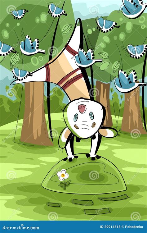 Playful Calf Character Cartoon Style Illustration Stock Illustration