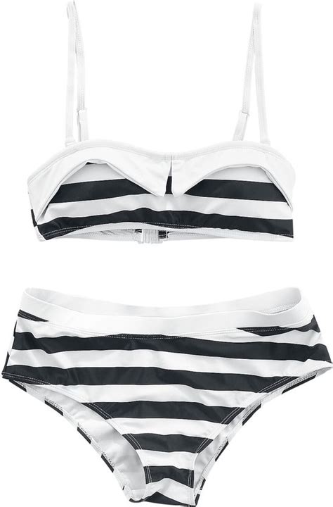 Pussy Deluxe Big Party Stripes Bikini Bikini Set Zwart Wit XS Bol