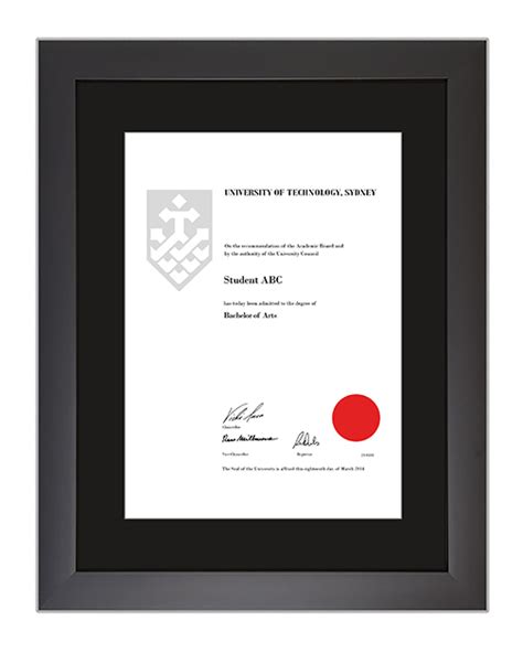 Uts Certificate Frame Modern Black