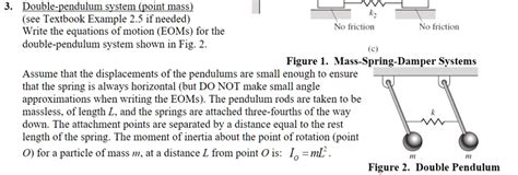 Solved Double Pendulum System Point Mass Write The Equations Of