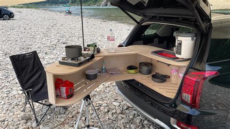 Woodworking Swing Folding Kitchen For Suv Car Camping With