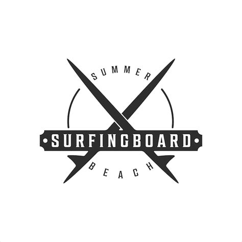 Premium Vector Surfing Board Logo Vintage Vector Illustration