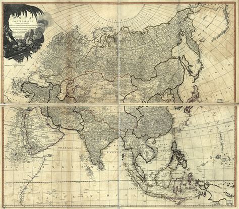 Large Detailed Old Political Map Of Asia 1799 Old Maps Of Asia