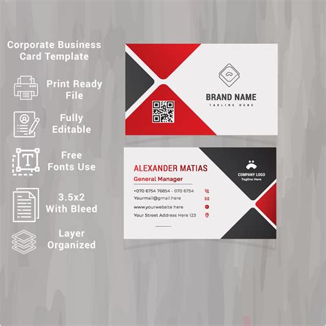 Simple Business Card Layout.corporate business card template layout ...