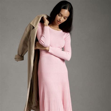 Long Sleeve Ribbed Sweater Midi Dress Sweater Dress Midi Ribbed