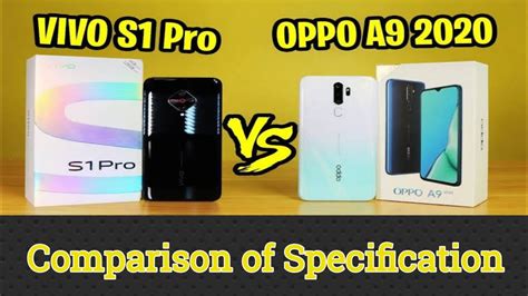 Vivo S1 Pro VS Oppo A9 2020 Specification Comparison In Pakistan