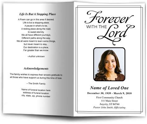 Forever Funeral Program Template Diy Funeral Programs Funeral