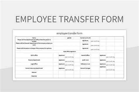 Free Employee Transfer Form Templates For Google Sheets And Microsoft