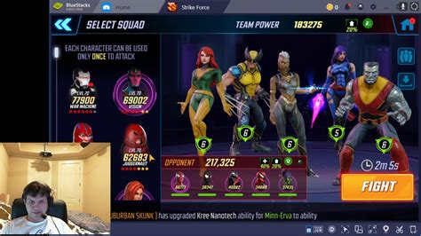 Alliance War Offense 183k Xmen Vs 217k Spiderverse Marvel Strike