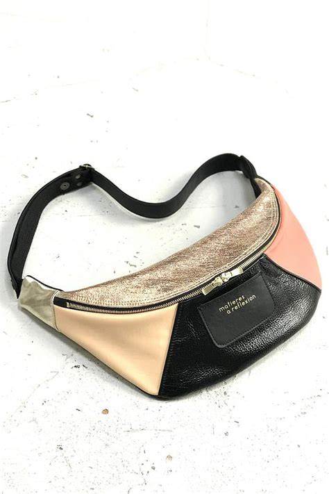 Banane XL cuir corail nude Chaussure plate femme Fabrication de sac Tuto couture sac à main