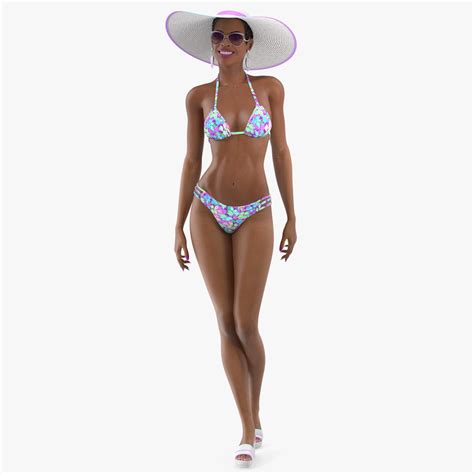 Pose De Pie De Mujer De Bikini De Piel Clara Modelo D Ds Blend C D Fbx Obj Lxo
