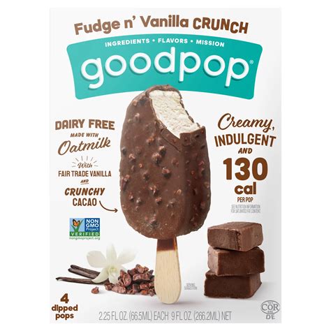 Goodpop Dairy Free Fudge N Vanilla Crunch Dipped Pops Shop Bars And Pops At H E B