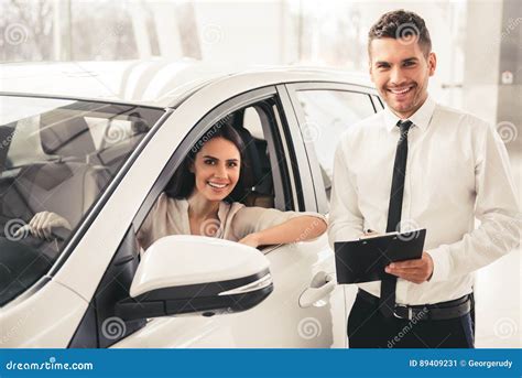 Visiting Car Dealership Stock Image Image Of Present