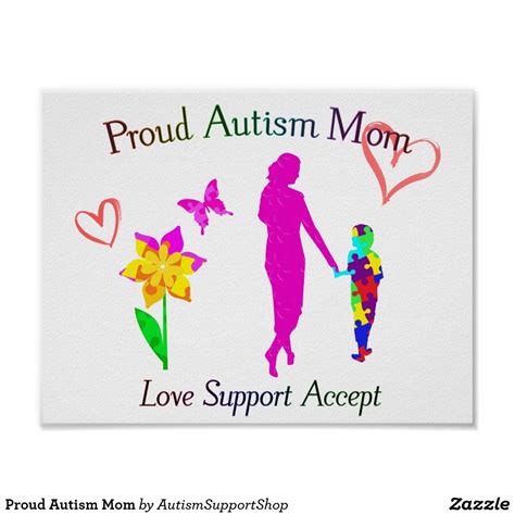 Proud Autism Mom Poster Zazzle In 2021 Autism Mom Autism